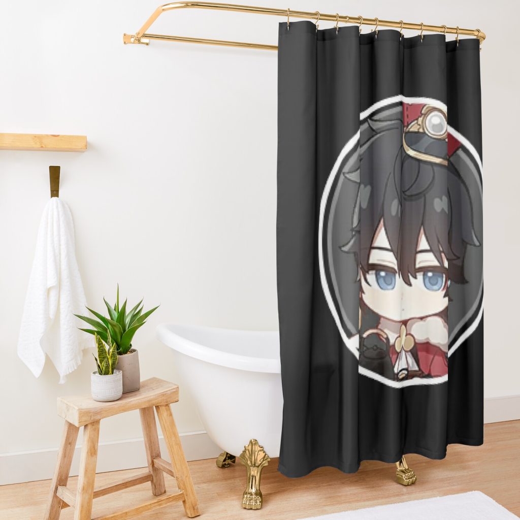 Honkai Star Rail Chibi Dan Heng Pfp Shower Curtain Official Honkai: Star Rail Merch
