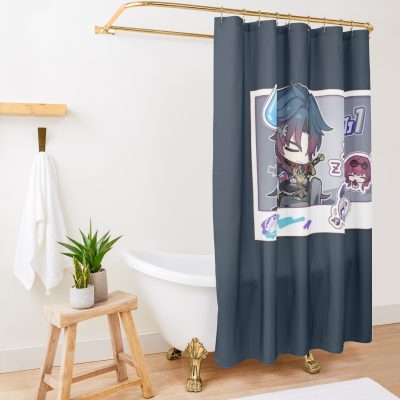 Honkai Star Rail Chibi Blade Sleeping Shower Curtain Official Honkai: Star Rail Merch