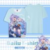 Anime Honkai Star Rail Cosplay Short sleeved T shirt Bailu Men Women T shirts - Honkai: Star Rail Store