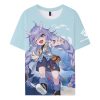 Anime Honkai Star Rail Cosplay Short sleeved T shirt Bailu Men Women T shirts 4 - Honkai: Star Rail Store
