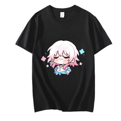 Honkai Star Rail March 7th T Shirts Female Proud Expression Kawaii T shirts Spring and Summer - Honkai: Star Rail Store