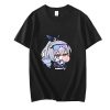 Honkai Star Rail Silver Wolf T Shirts Men Aesthetic Graffiti QQ Characters T shirts 100 Cotton - Honkai: Star Rail Store