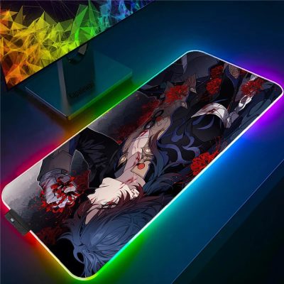 Honkai Star Rail Mousepad LED Light Gaming Mouse Pad Colorful Luminous Mouse Mat Gamer Accessories Keyboard 10 - Honkai: Star Rail Store