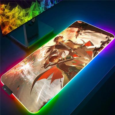 Honkai Star Rail Mousepad LED Light Gaming Mouse Pad Colorful Luminous Mouse Mat Gamer Accessories Keyboard 11 - Honkai: Star Rail Store