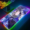 Honkai Star Rail Mousepad LED Light Gaming Mouse Pad Colorful Luminous Mouse Mat Gamer Accessories Keyboard 14 - Honkai: Star Rail Store