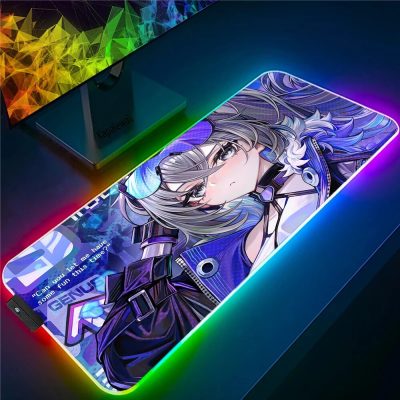 Honkai Star Rail Mousepad LED Light Gaming Mouse Pad Colorful Luminous Mouse Mat Gamer Accessories Keyboard 14 - Honkai: Star Rail Store